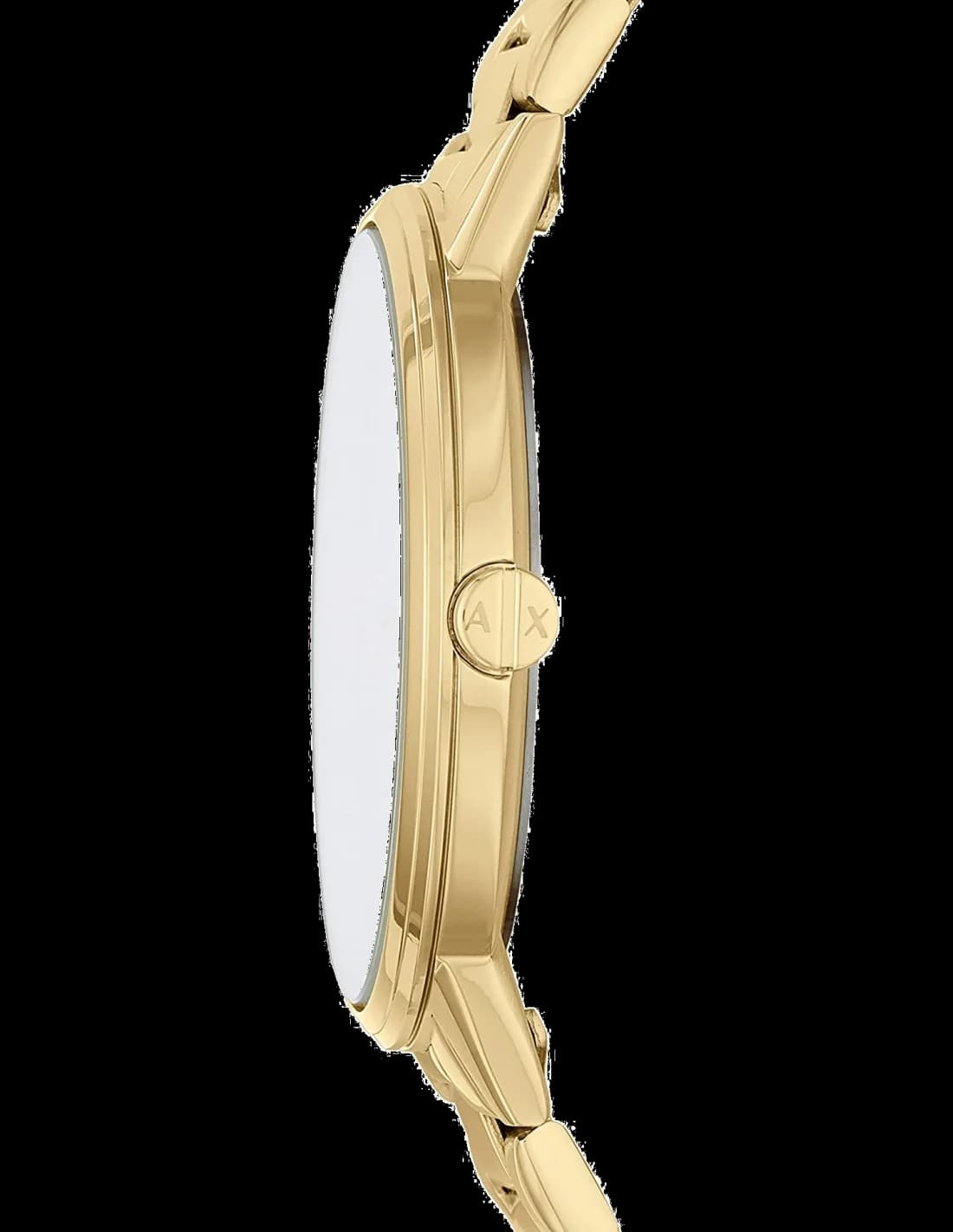 Gros plan sur le cadran or de la Armani Exchange AX2707