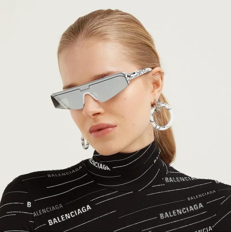 Balenciaga Eyewear Extreme BB0003S Semi-Rimmed Mask Sunglasses