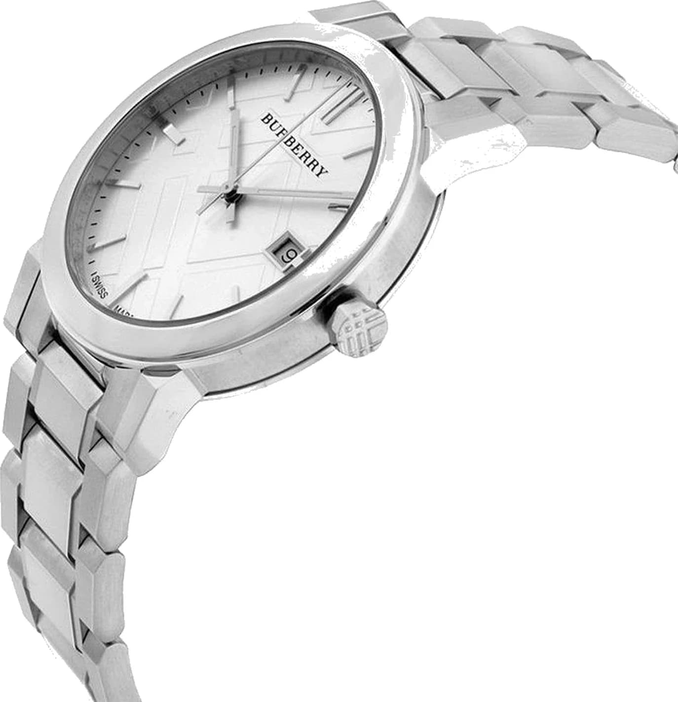 Burberry BU9000 vue de côté, bracelet acier