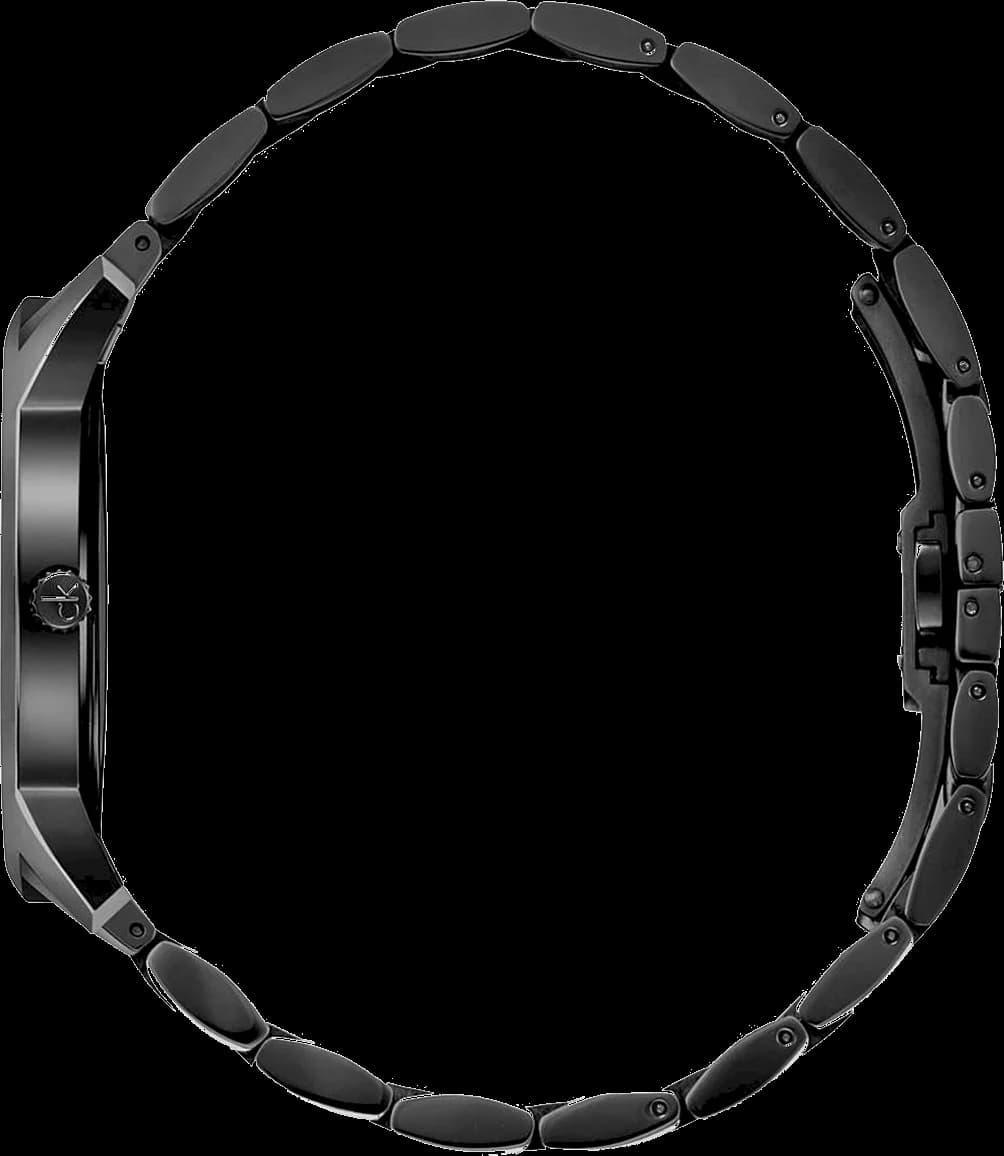 Gros plan sur le cadran noir de la Calvin Klein K2G2G4B1