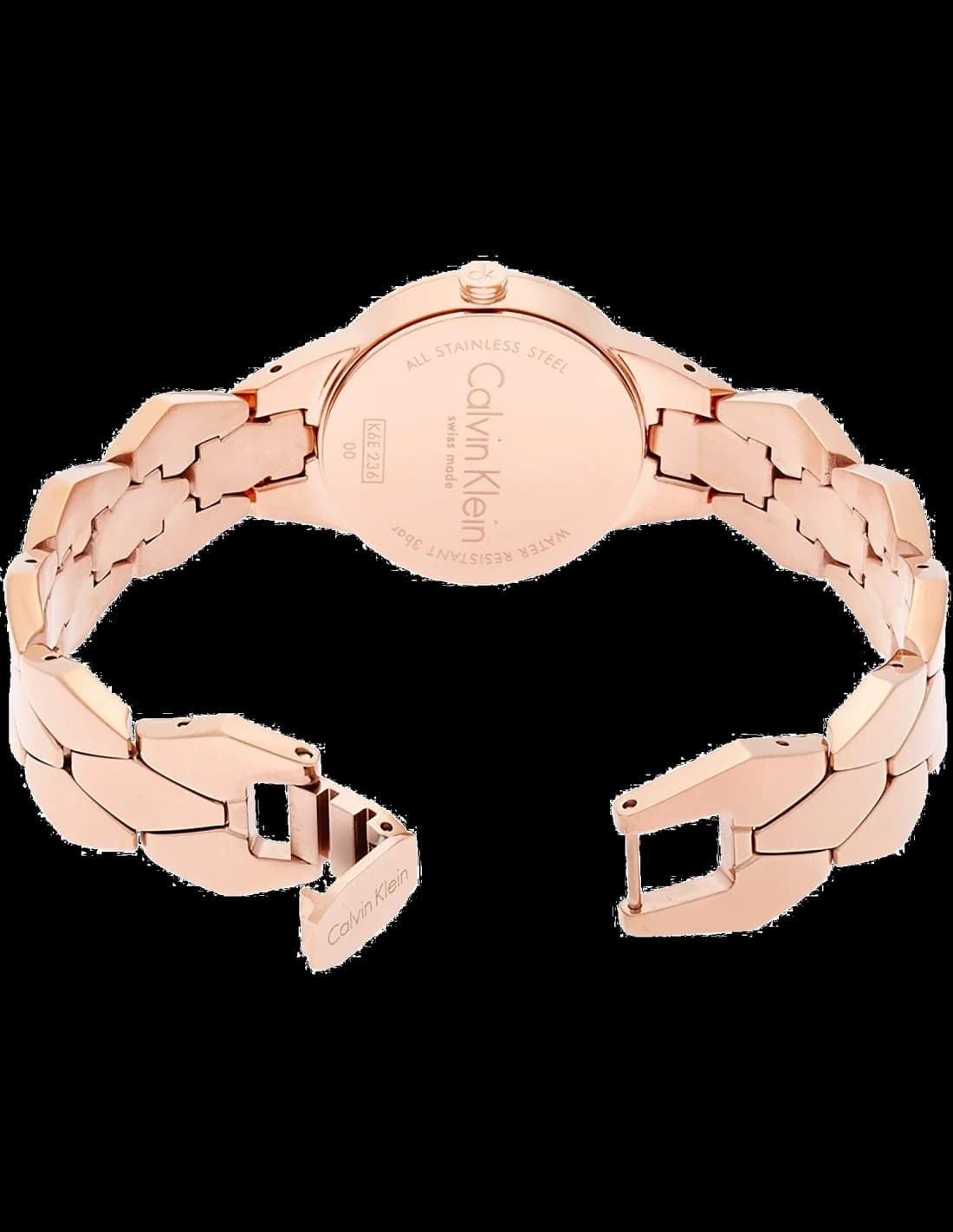 Montre Calvin Klein K6E23646 en Acier Or Rose avec Bracelet Snake vue 4