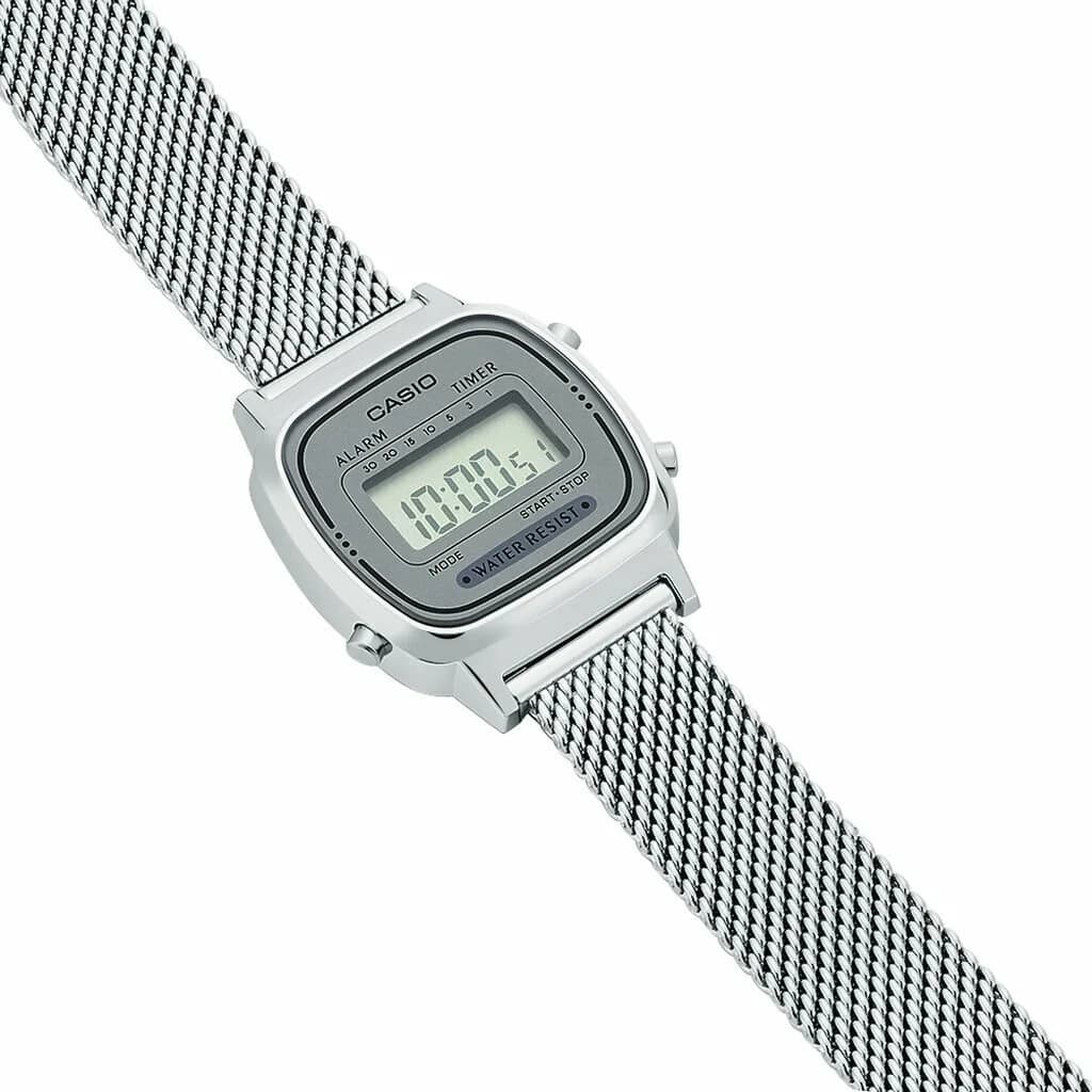 Casio LA670WEM-7EF côté fond de boîtier argent