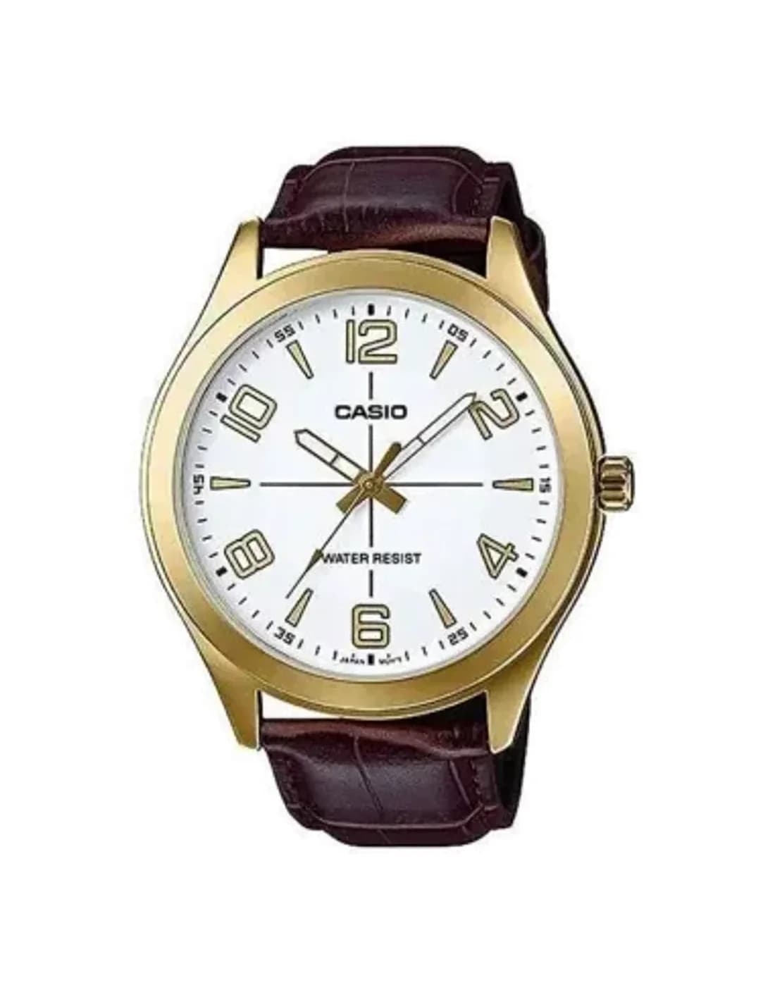 Montre Casio Collection MTP-VX01GL-7BUDF bracelet cuir marron vue 2