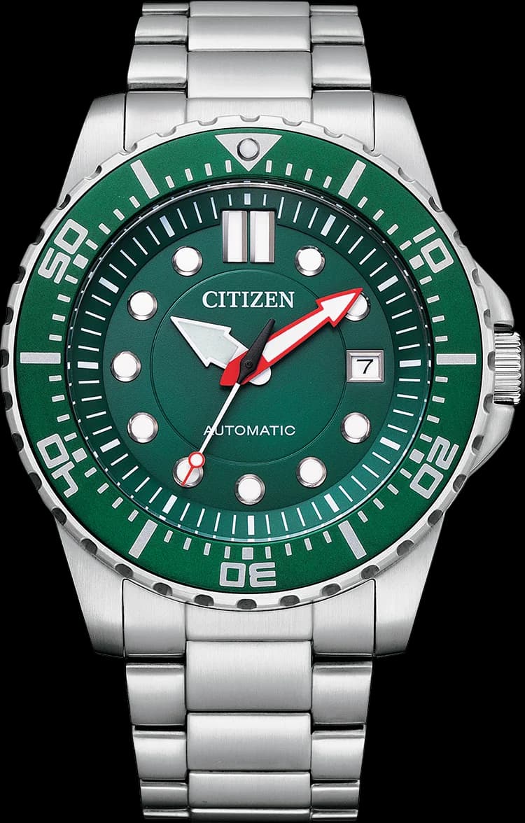 Citizen NJ0129-87X vue de côté, bracelet acier