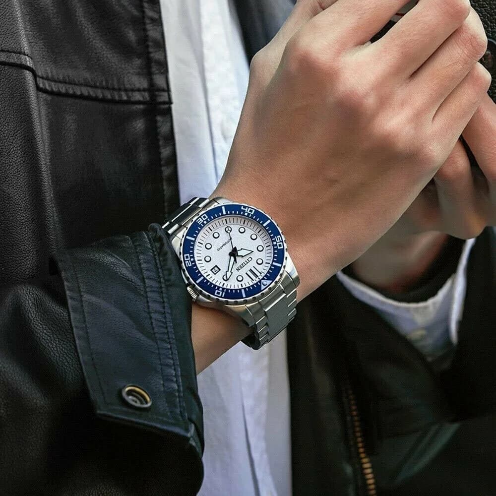 Montre Citizen NJ0171-81A Automatique Sport en Acier avec Cadran Blanc vue 6