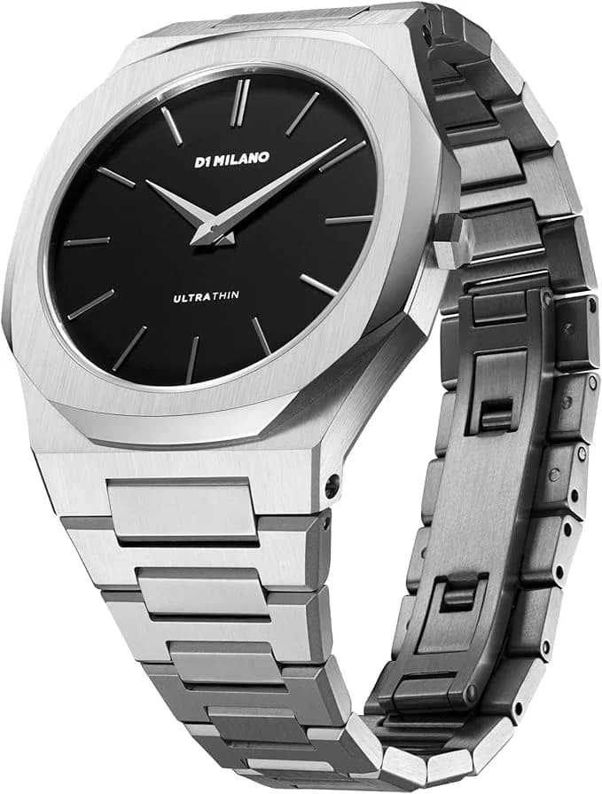 D1 Milano UTBJ40 vue de côté, bracelet acier