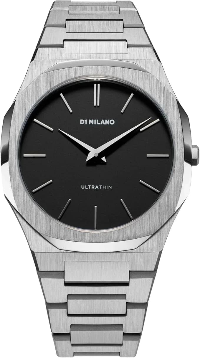 D1 Milano UTBJ40 montre homme, cadran noir, bracelet acier