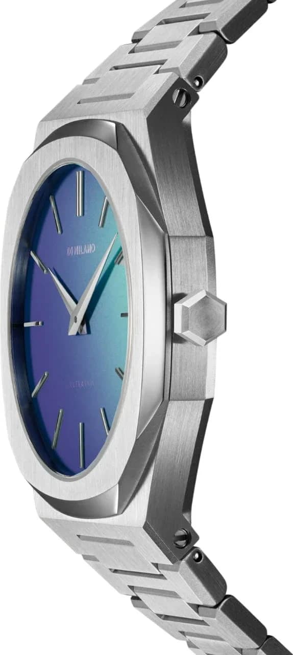 D1 Milano UTBJ43 vue de côté, bracelet acier
