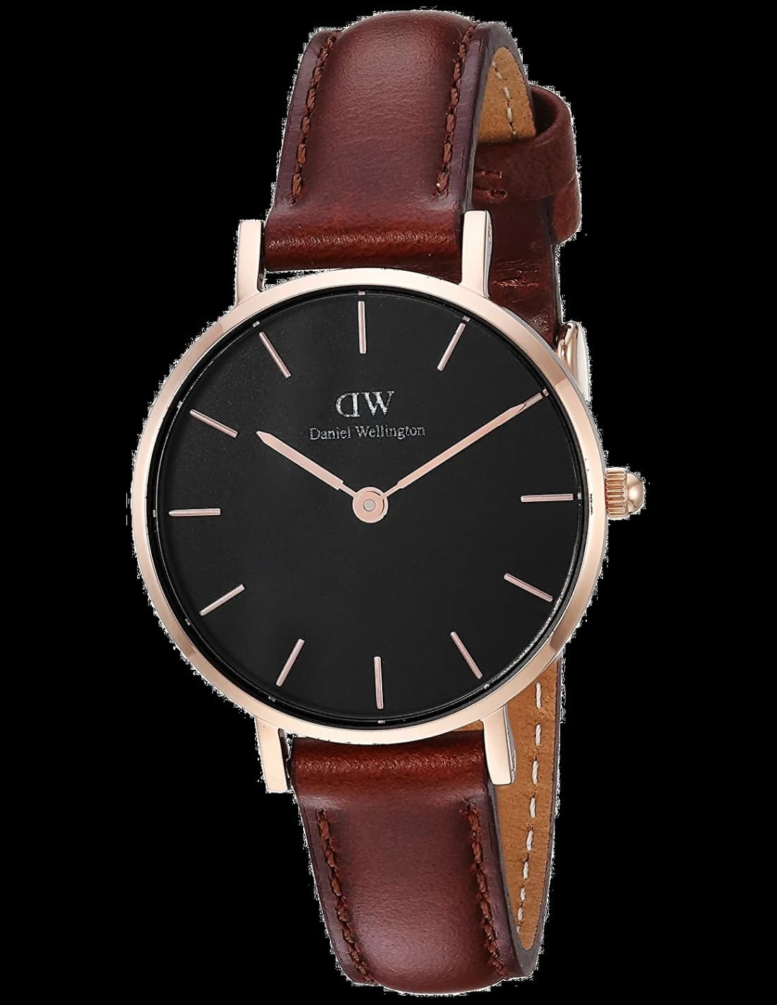 Montre Daniel Wellington Classic Petite DW00100225 bracelet cuir marron vue 2