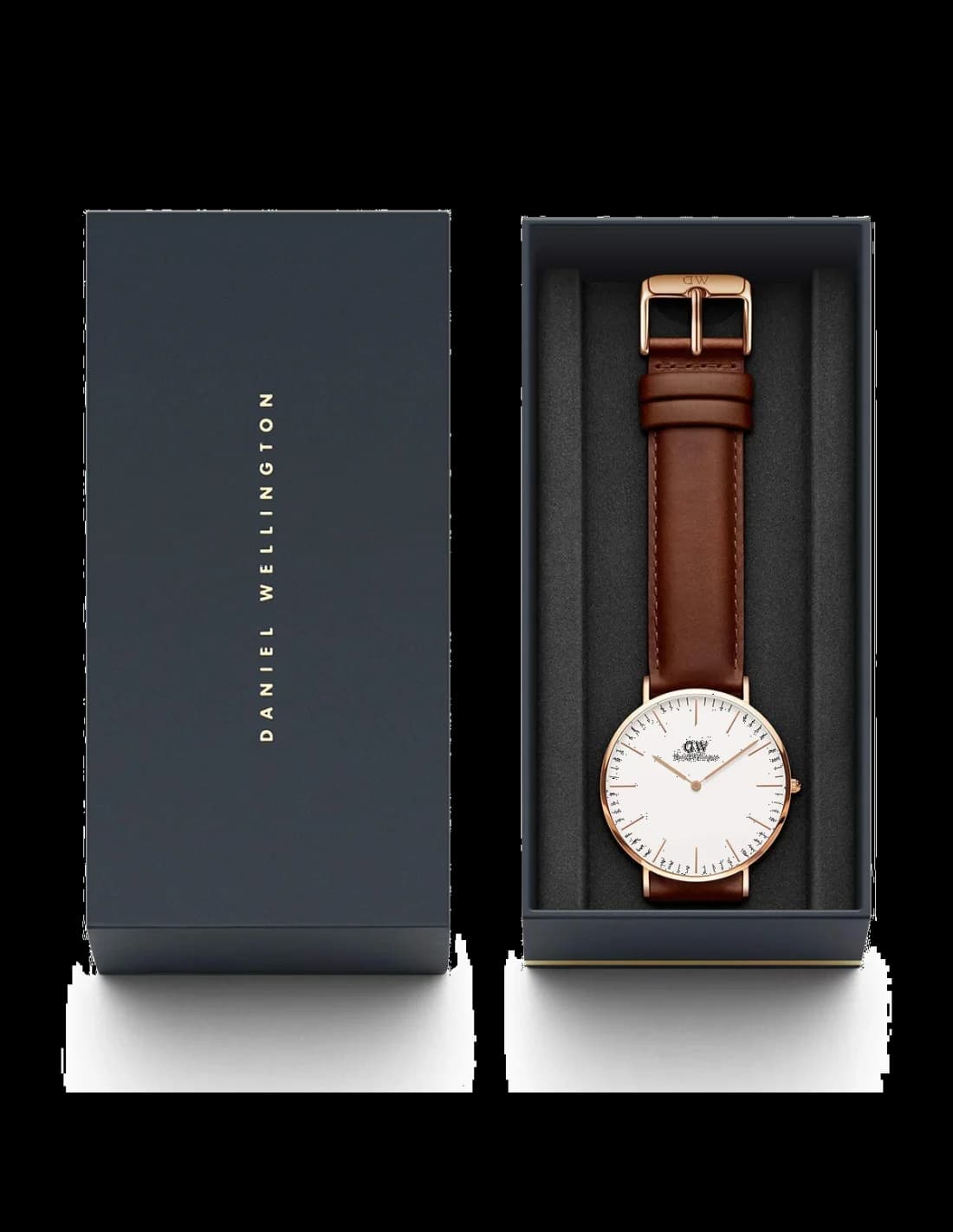 Daniel Wellington DW00100006 côté fond de boîtier or rose