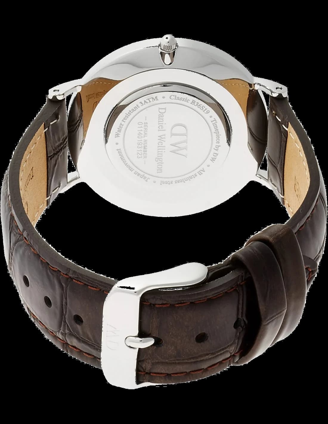 Montre Daniel Wellington DW00100146 femme verso boîtier argent
