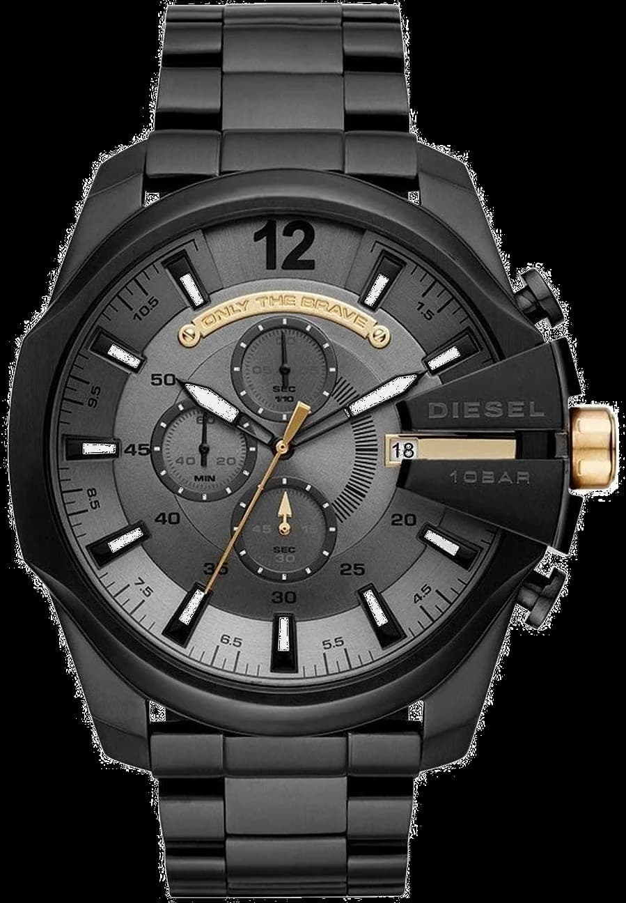 Diesel DZ4479 vue de côté, bracelet acier