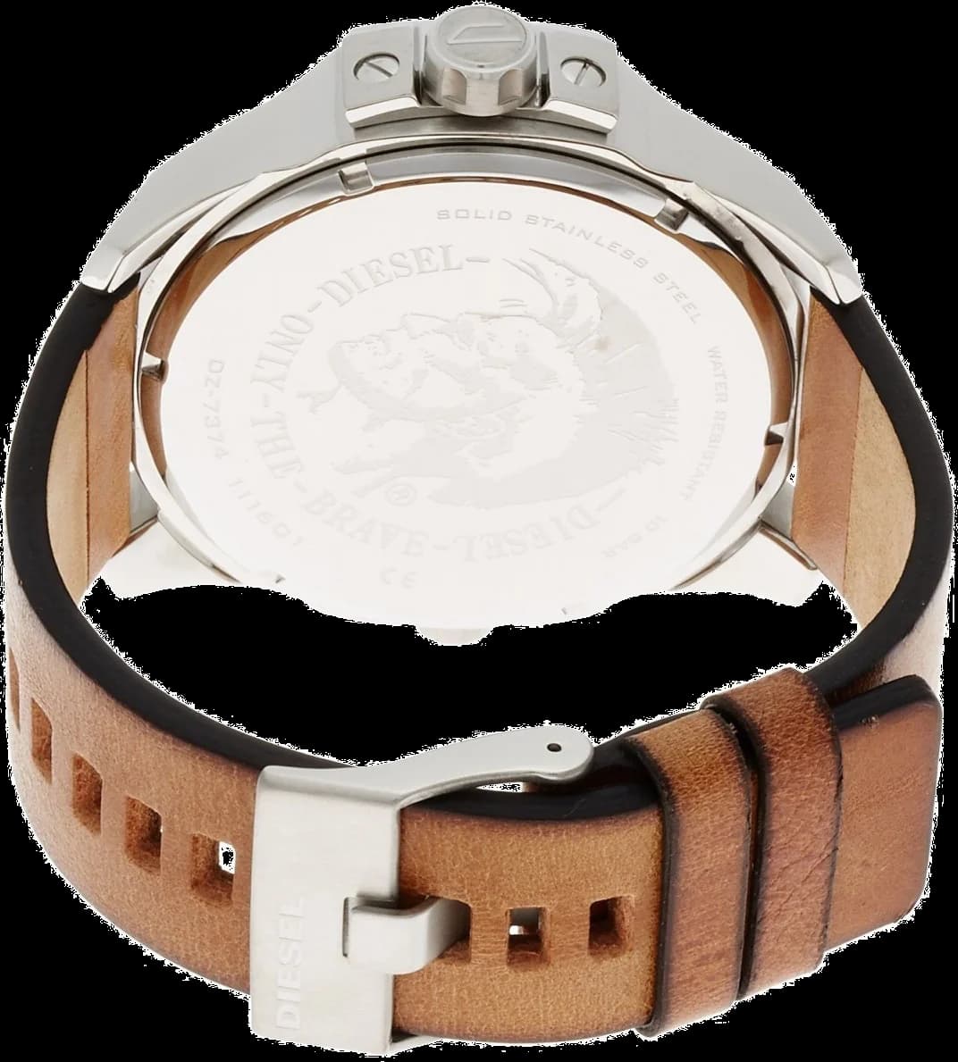 Montre Homme Diesel Uber Chief DZ7374 bracelet cuir marron vue 3