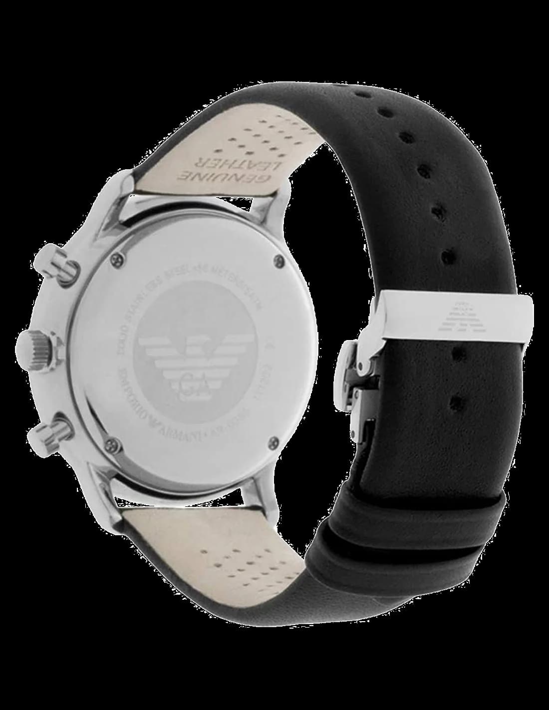 Montre Emporio Armani AR0385 New Retro Chronographe Acier et Cuir vue 4