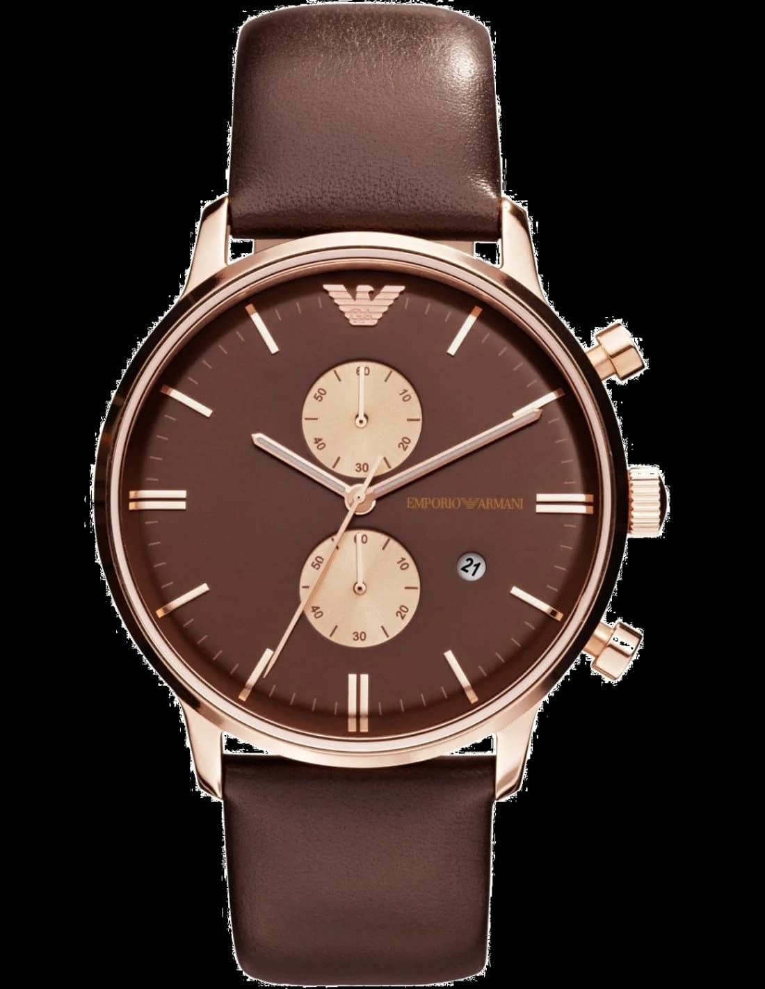 Emporio Armani Classic AR0387 New Retro Steel and Leather Men's Watch vue 2