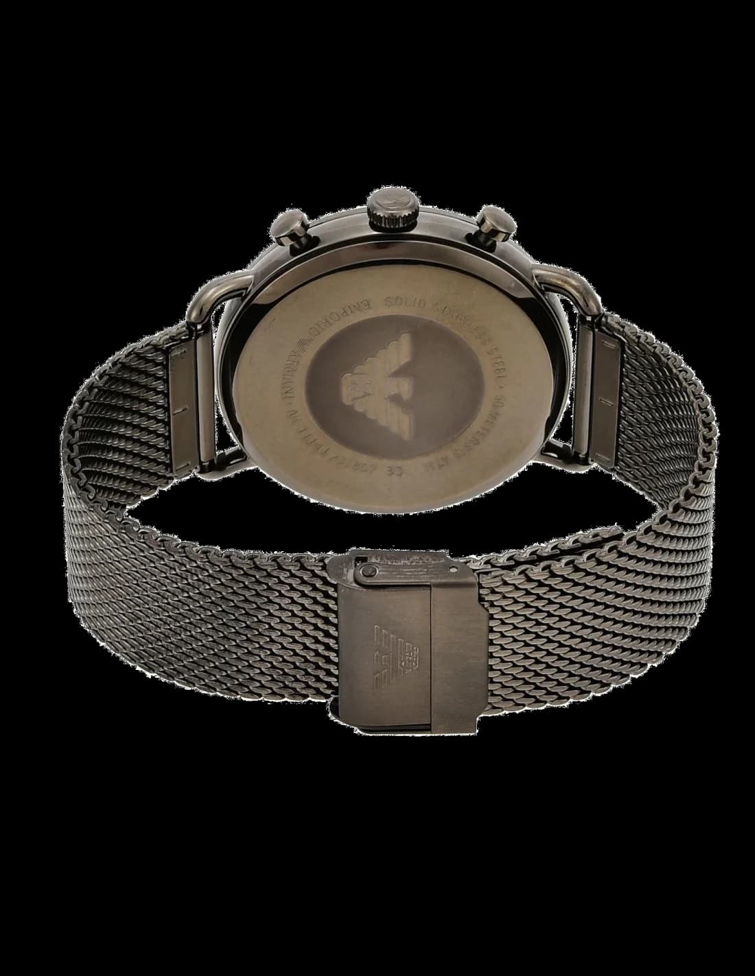 Montre Emporio Armani AR11141 Chronographe en Acier Gris et maille milanaise vue 3