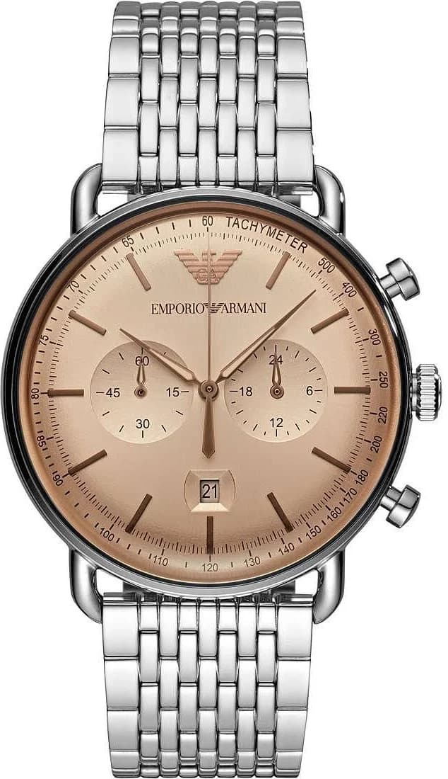 Montre Emporio Armani AR11239 homme cadran bronze bracelet acier
