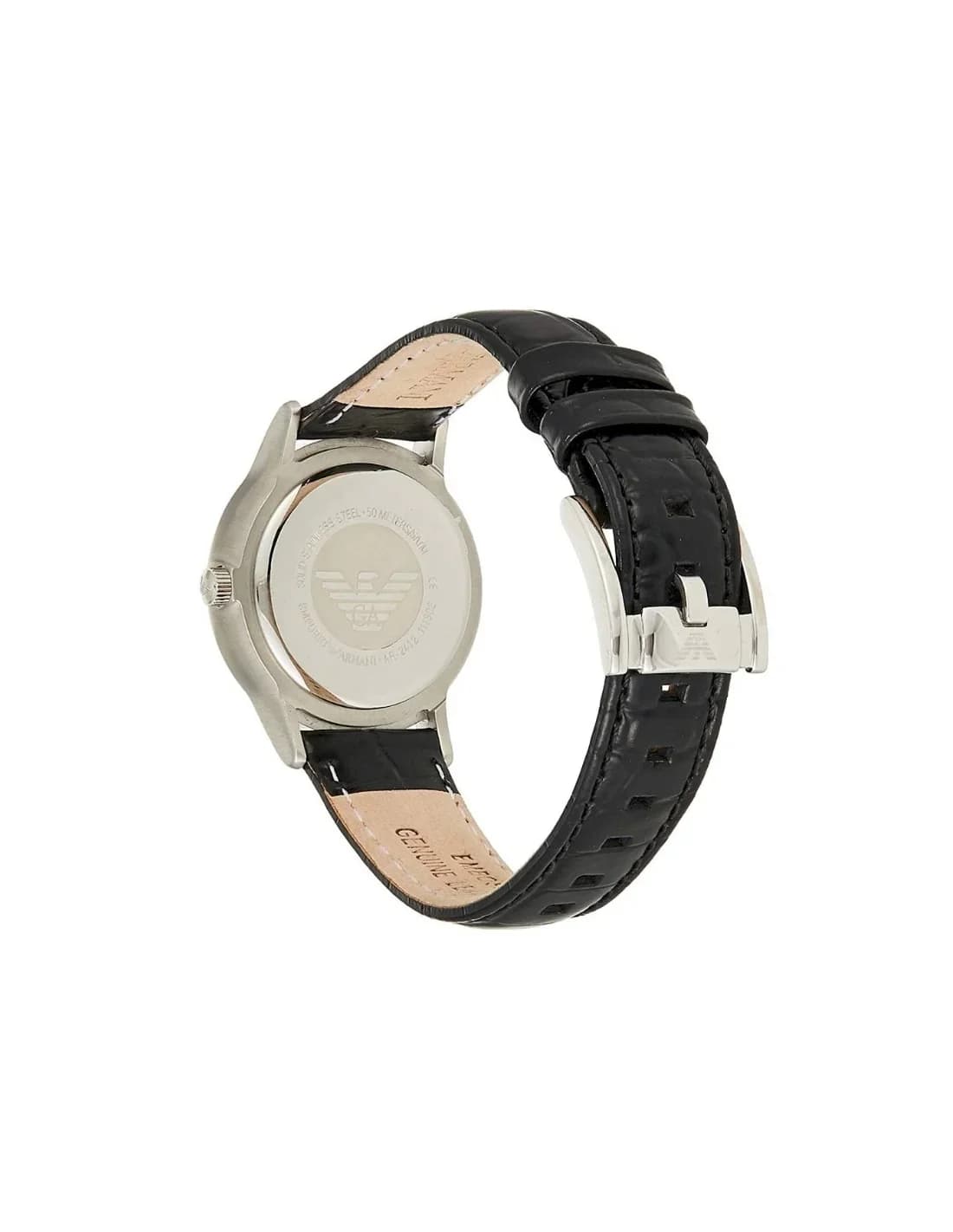 Montre Femme Emporio Armani AR2412 Bracelet en cuir verni noir vue 3