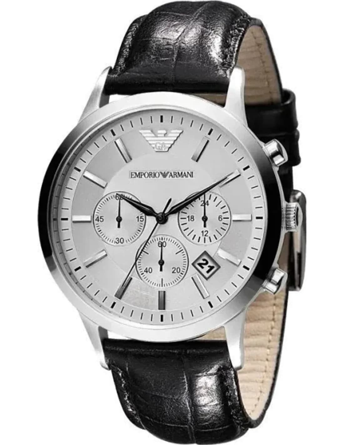 Emporio Armani AR2432 vue de côté, bracelet cuir