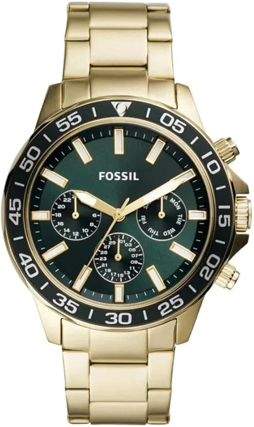 Montre Fossil BQ2493 homme cadran vert bracelet acier