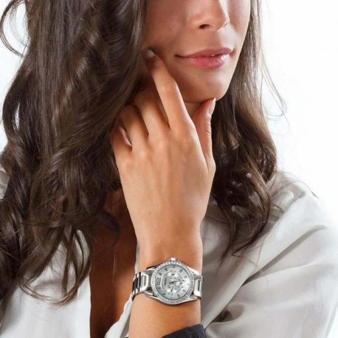 Montre Fossil ES3202 en acier argenté avec cadran orné de cristaux vue 5