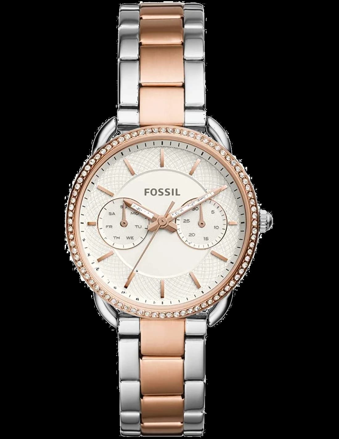 Fossil ES4396 vue de côté, bracelet acier