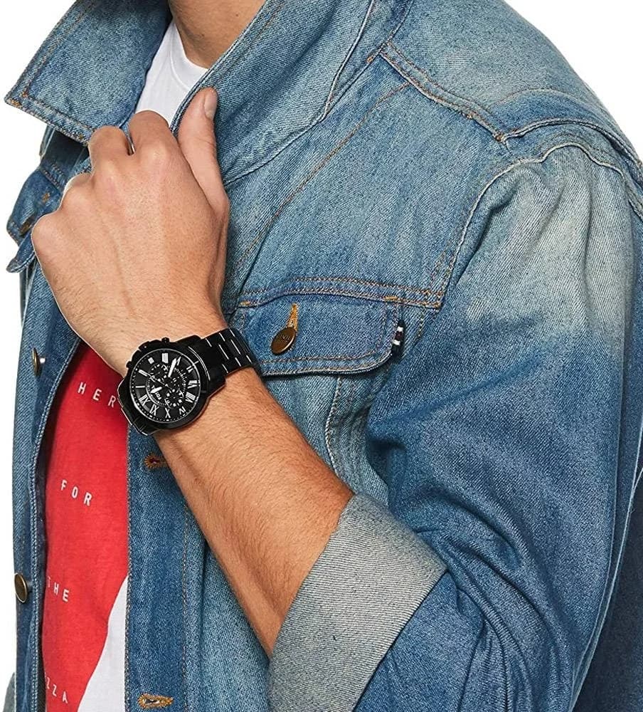 Montre Fossil FS4832 en Acier Noir avec Chiffres Romains vue 5