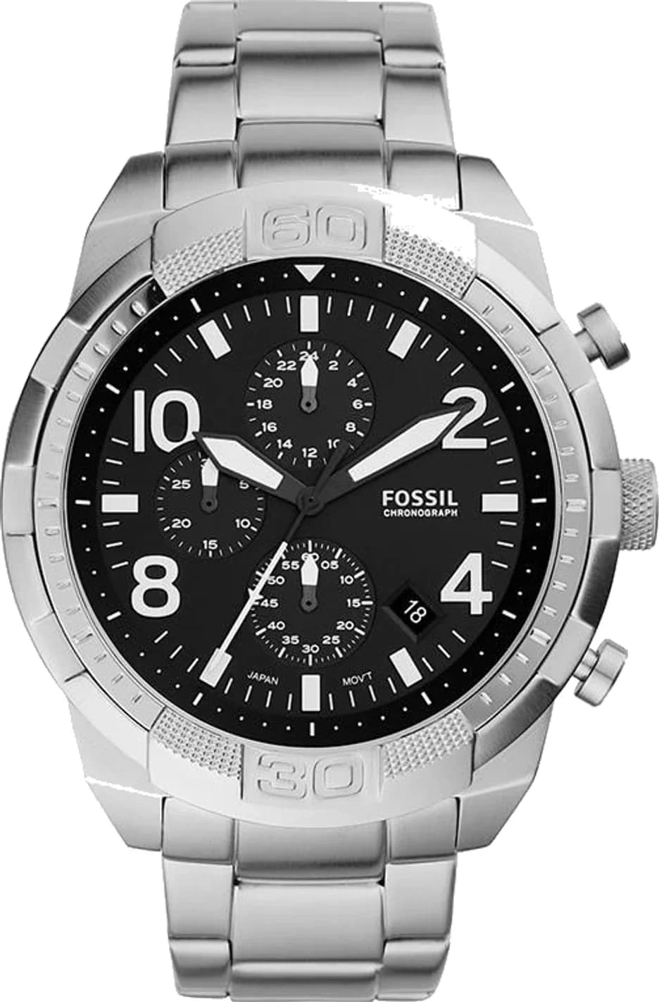 Montre Fossil FS5710 homme cadran noir bracelet acier