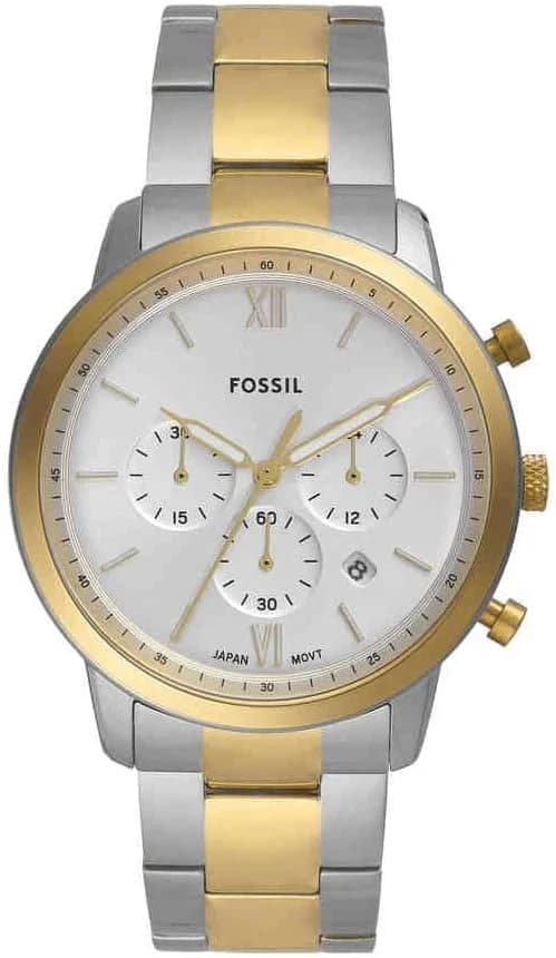 Montre Fossil FS6112 homme cadran blanc bracelet acier
