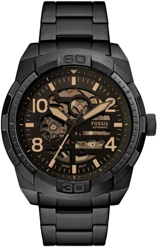 Montre Fossil ME3256 homme cadran noir bracelet acier