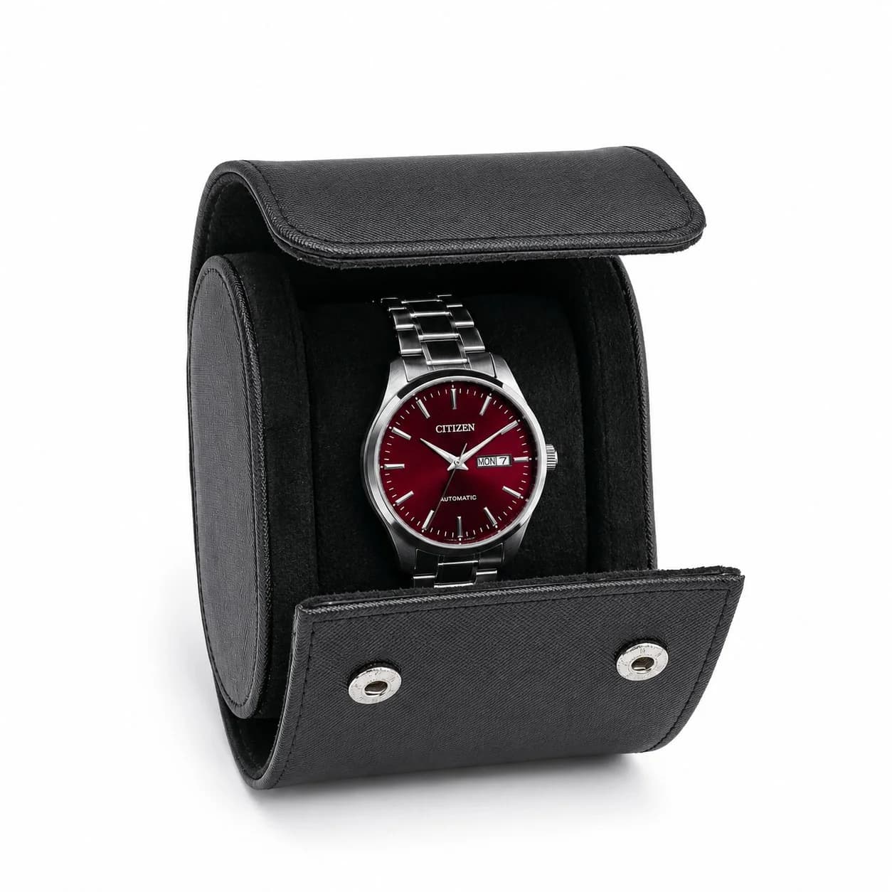Gasmann 260527-06 montre, pochette noire en similicuir avec rabat magnétique