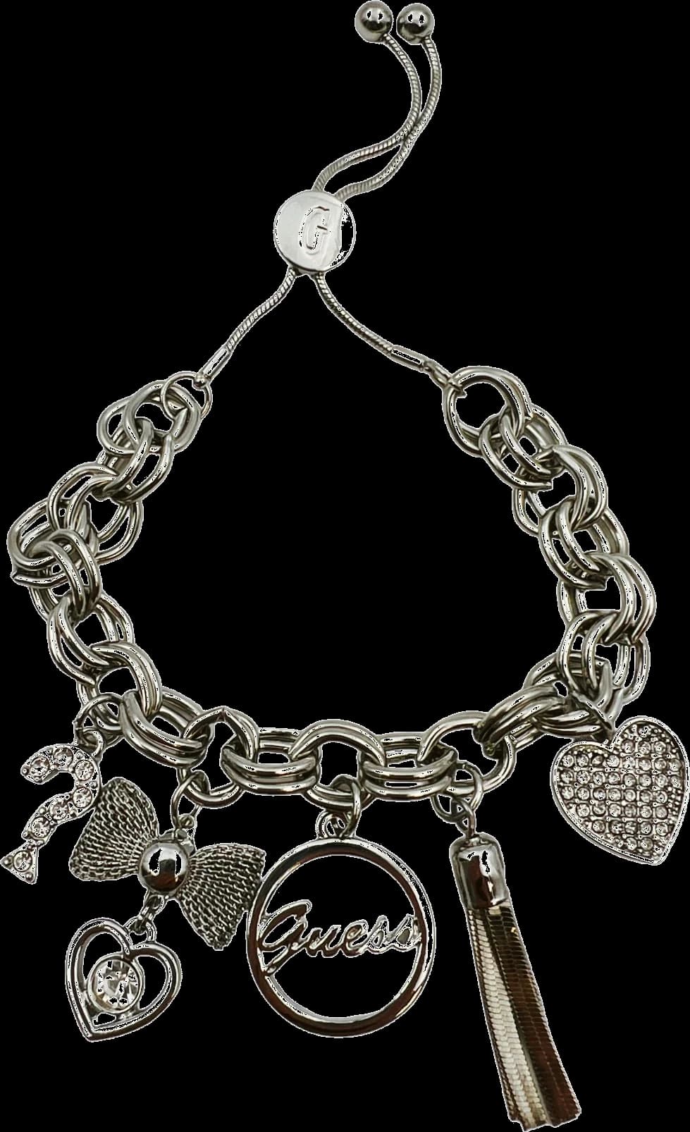 Guess Silver-Tone Metal Charm Bracelet with Zircon vue 2