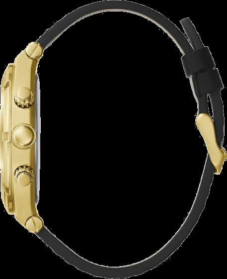 Gros plan sur le cadran noir de la Guess GW0262G2