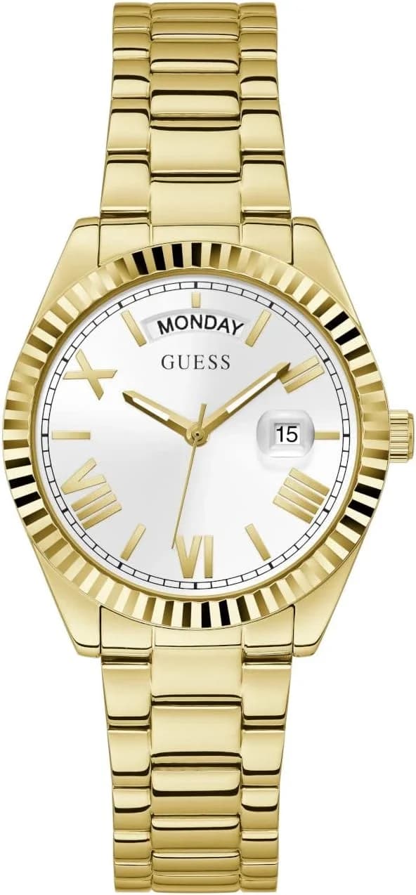 Guess GW0308L2 montre femme, boîtier blanc, bracelet acier, style chic