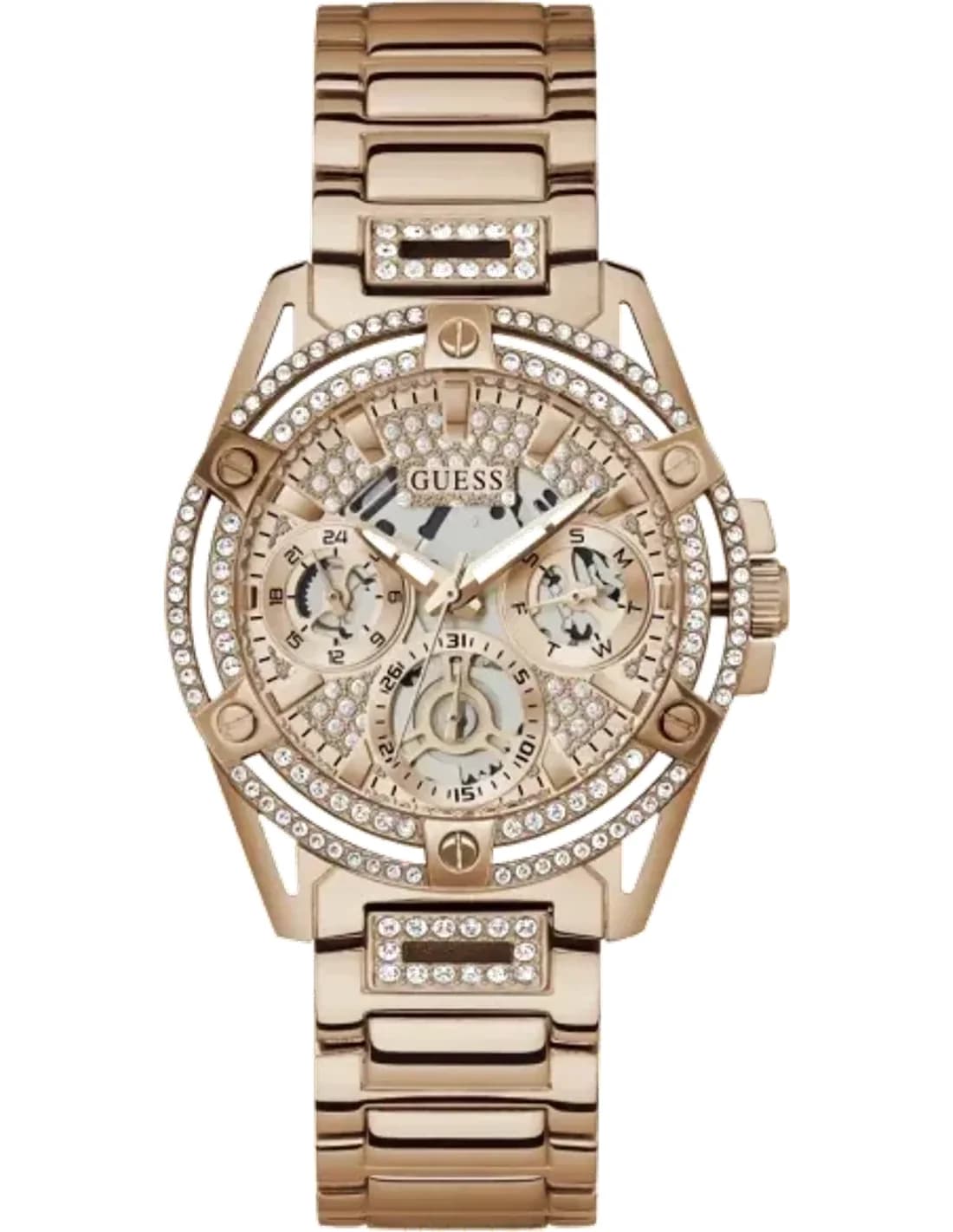 Guess GW0464L3 vue de côté, bracelet acier