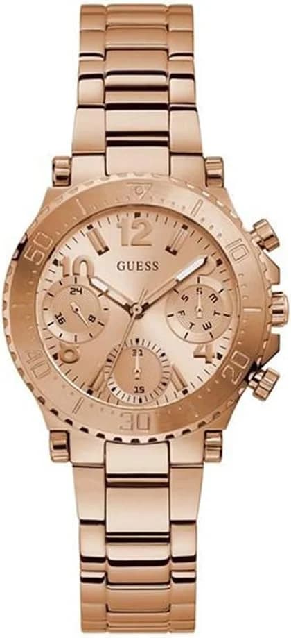 Guess GW0465L2 montre femme, au cadran or rose et bracelet maillons en acier