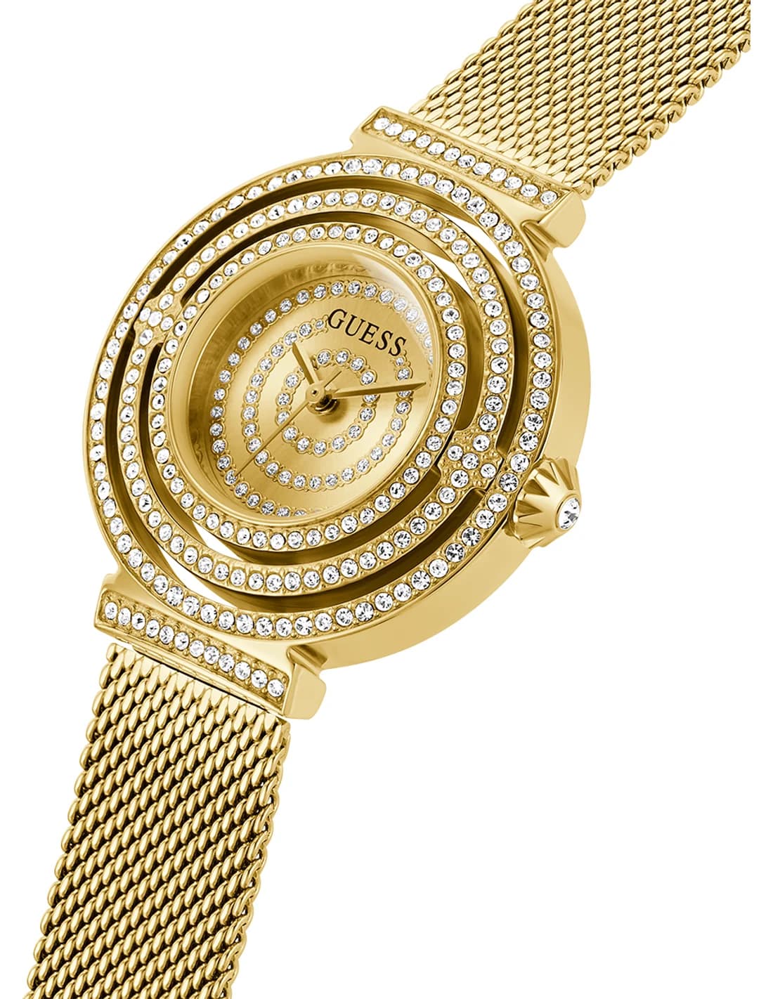 Gros plan sur le cadran or de la Guess GW0550L2