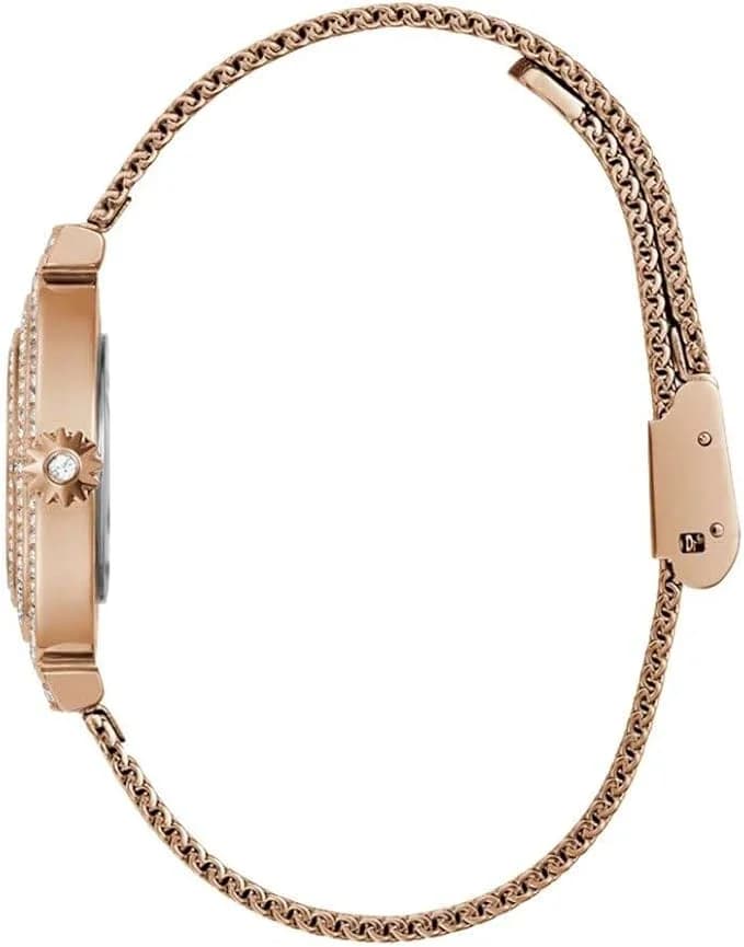 Gros plan sur le cadran or rose de la Guess GW0550L3