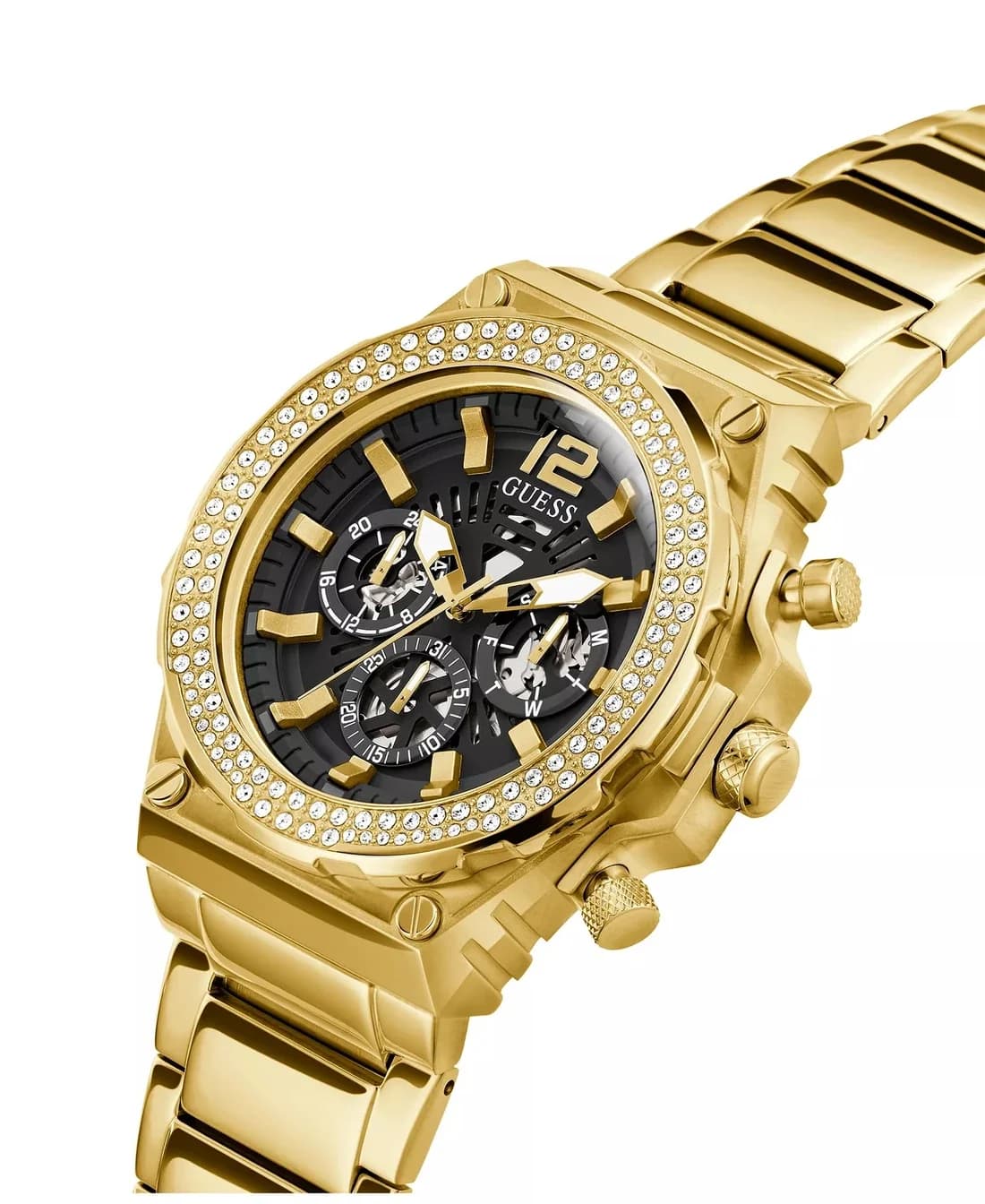 Guess GW0632G2 vue de côté, bracelet acier