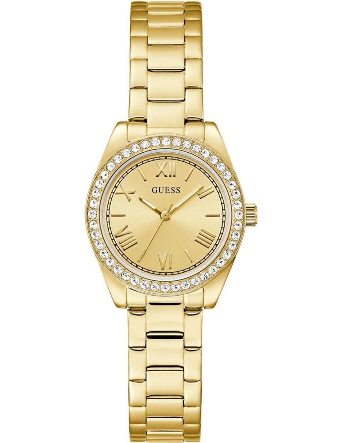 Guess GW0841L7 montre femme, dorée sur bracelet acier