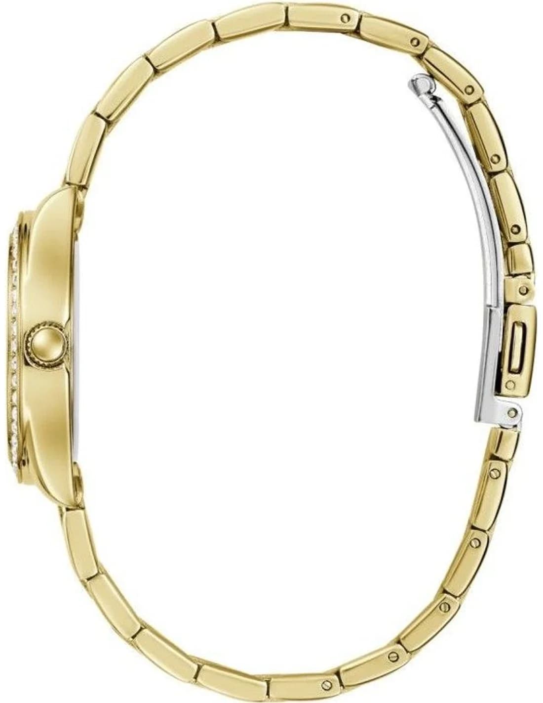 Gros plan sur le cadran or de la Guess GW0841L7