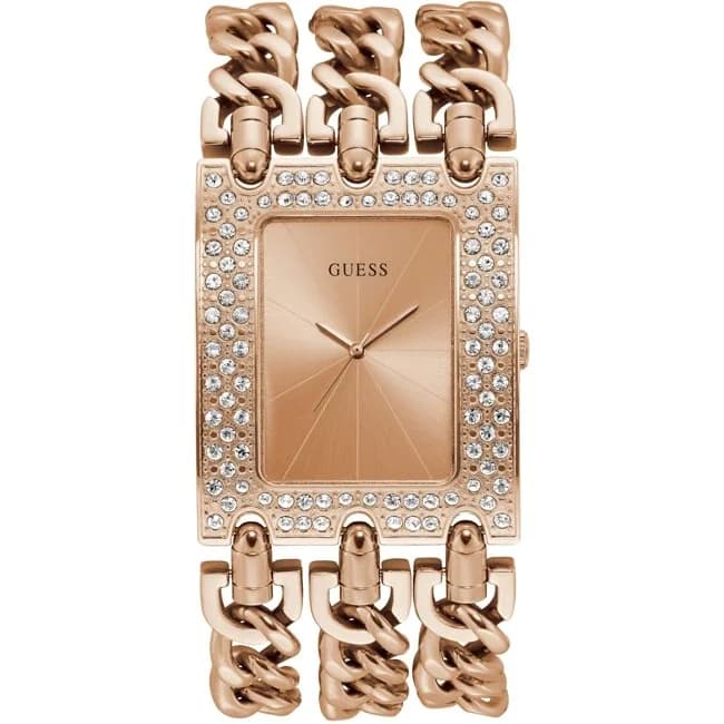 Guess W1275L3 montre femme, cadran or rose, bracelet maille acier