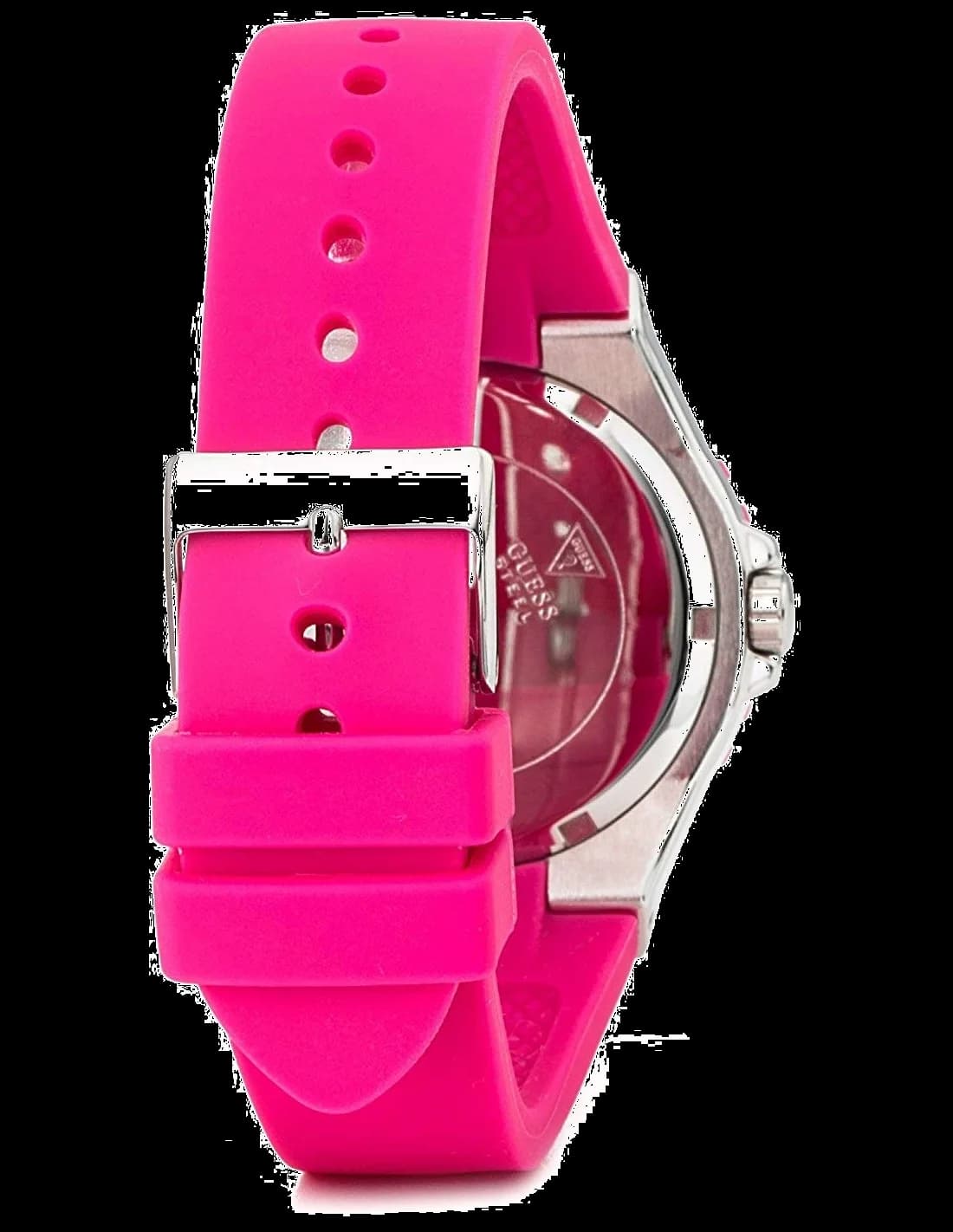 Montre Femme Guess W90084L2 Overdrive Fuschia à Bracelet Résine vue 3