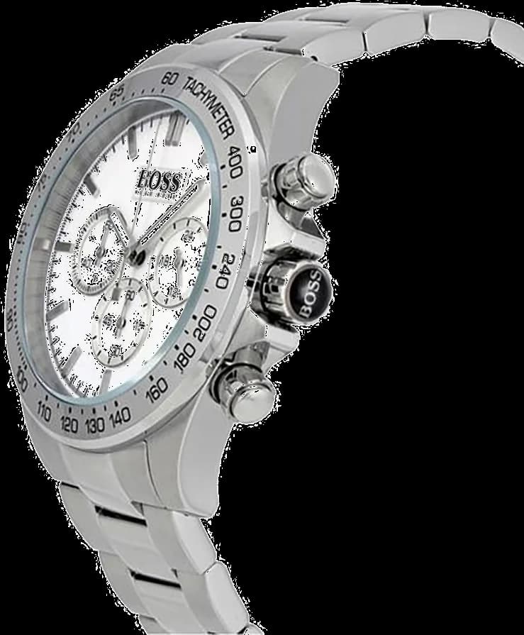 Gros plan sur le cadran argent de la Hugo Boss 1512962