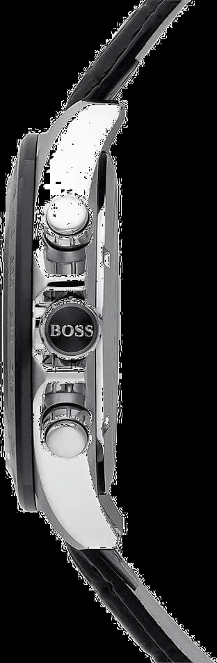 Montre Hugo Boss 1513177 Chronographe en cuir noir façon crocodile vue 3