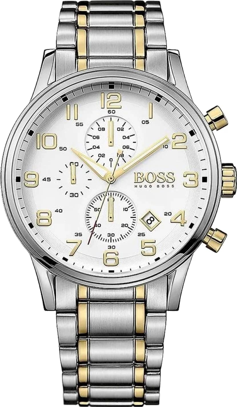 Hugo Boss 1513236 montre homme, au cadran blanc et bracelet acier