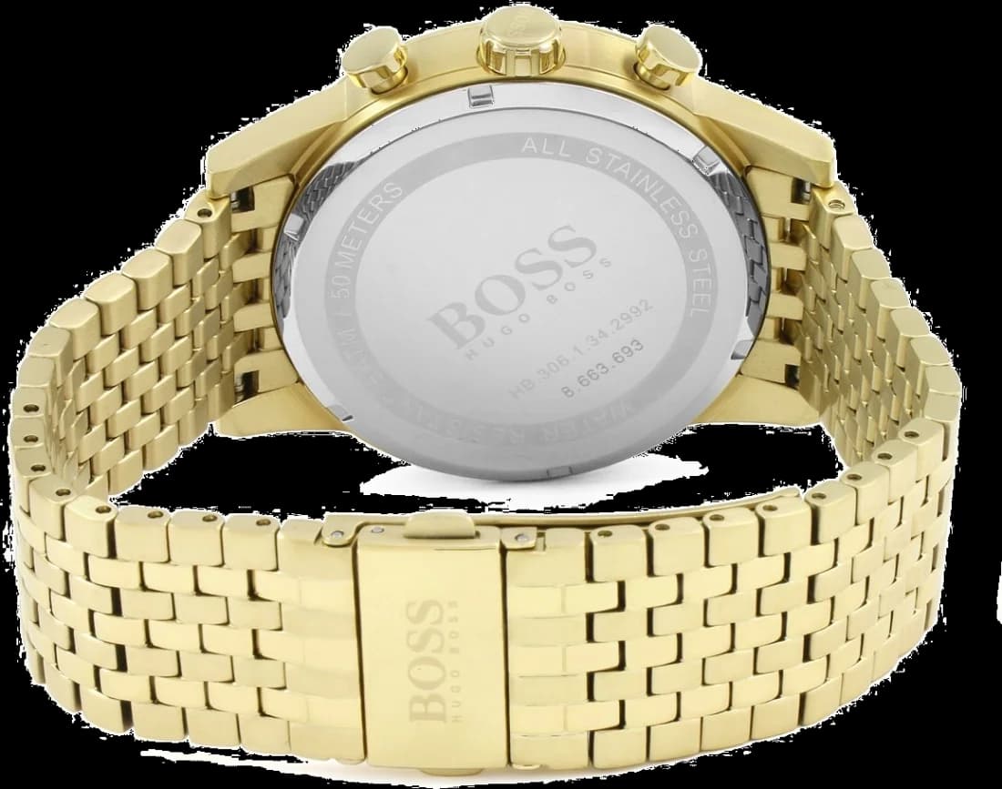 Hugo Boss Navigator 1513531 Gold-Plated Stainless Steel Men's Watch vue 4
