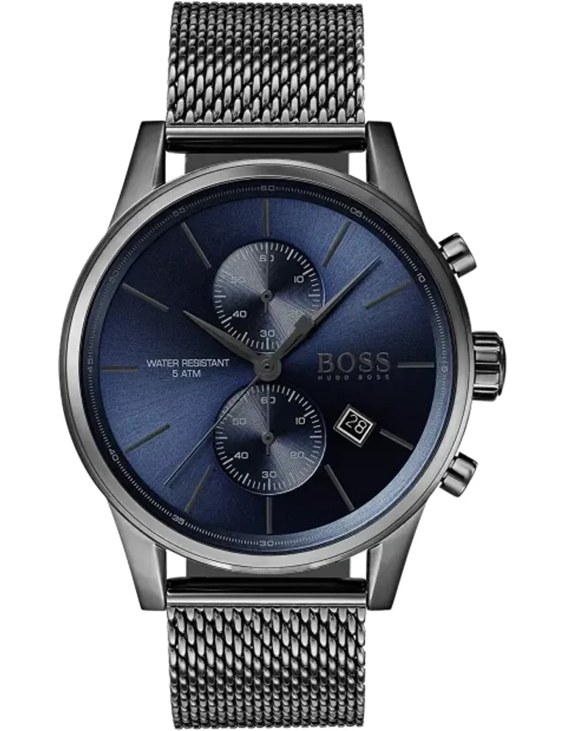 Montre Homme Hugo Boss Jet 1513677 bracelet en maille milanaise IP Noire vue 2
