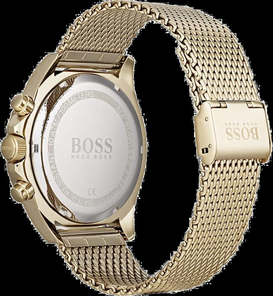 Gros plan sur le cadran noir de la Hugo Boss 1513703
