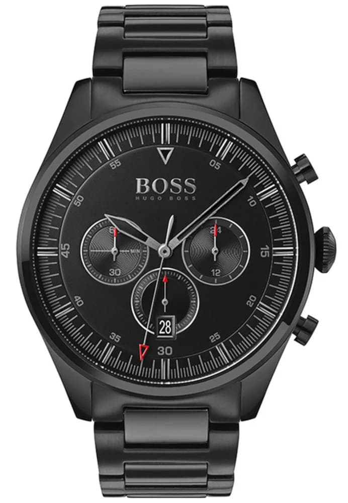 Hugo Boss 1513714 montre homme, au cadran noir sur bracelet acier